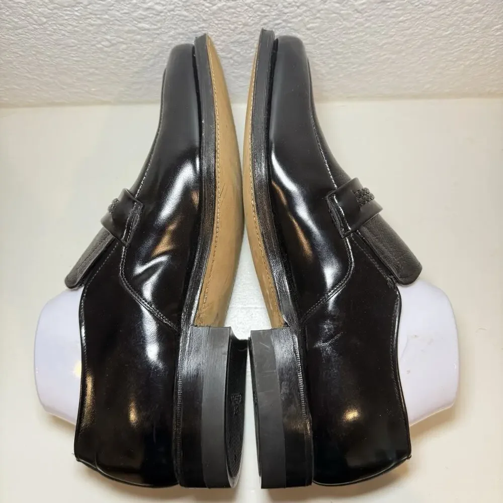 Weyenberg Massagic Men's Black Leather Slip-On Dress Loafers 7.5D Air Cushion